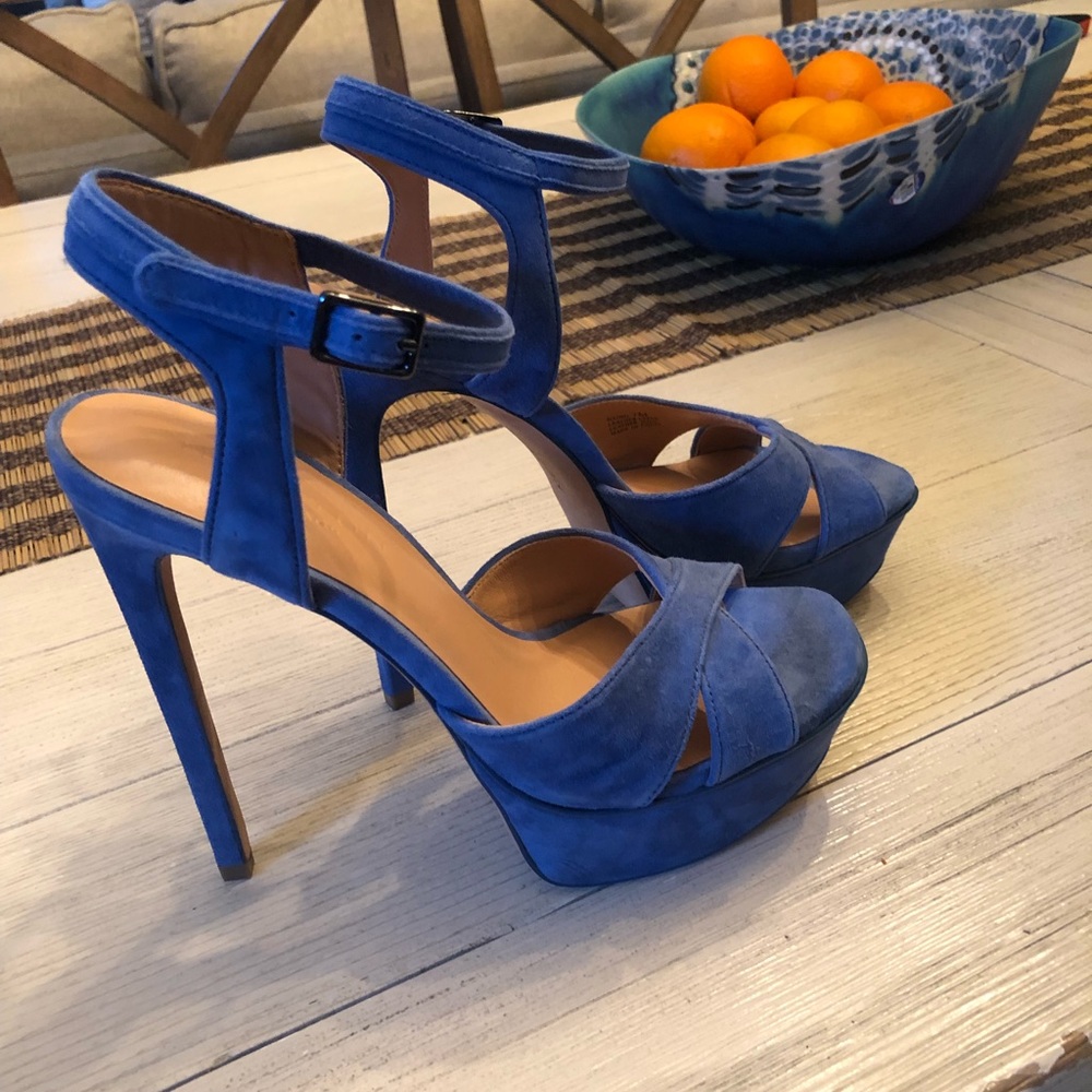 Suede high heel sandals